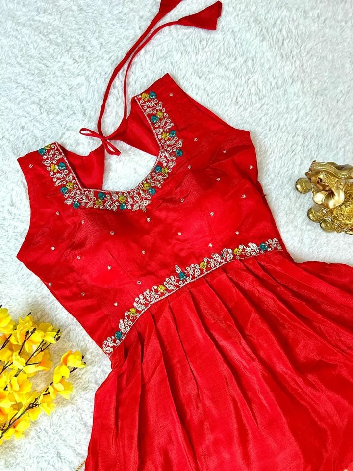 Festival Look Full Stitched Soft Chinon Silk Lehenga Blouse