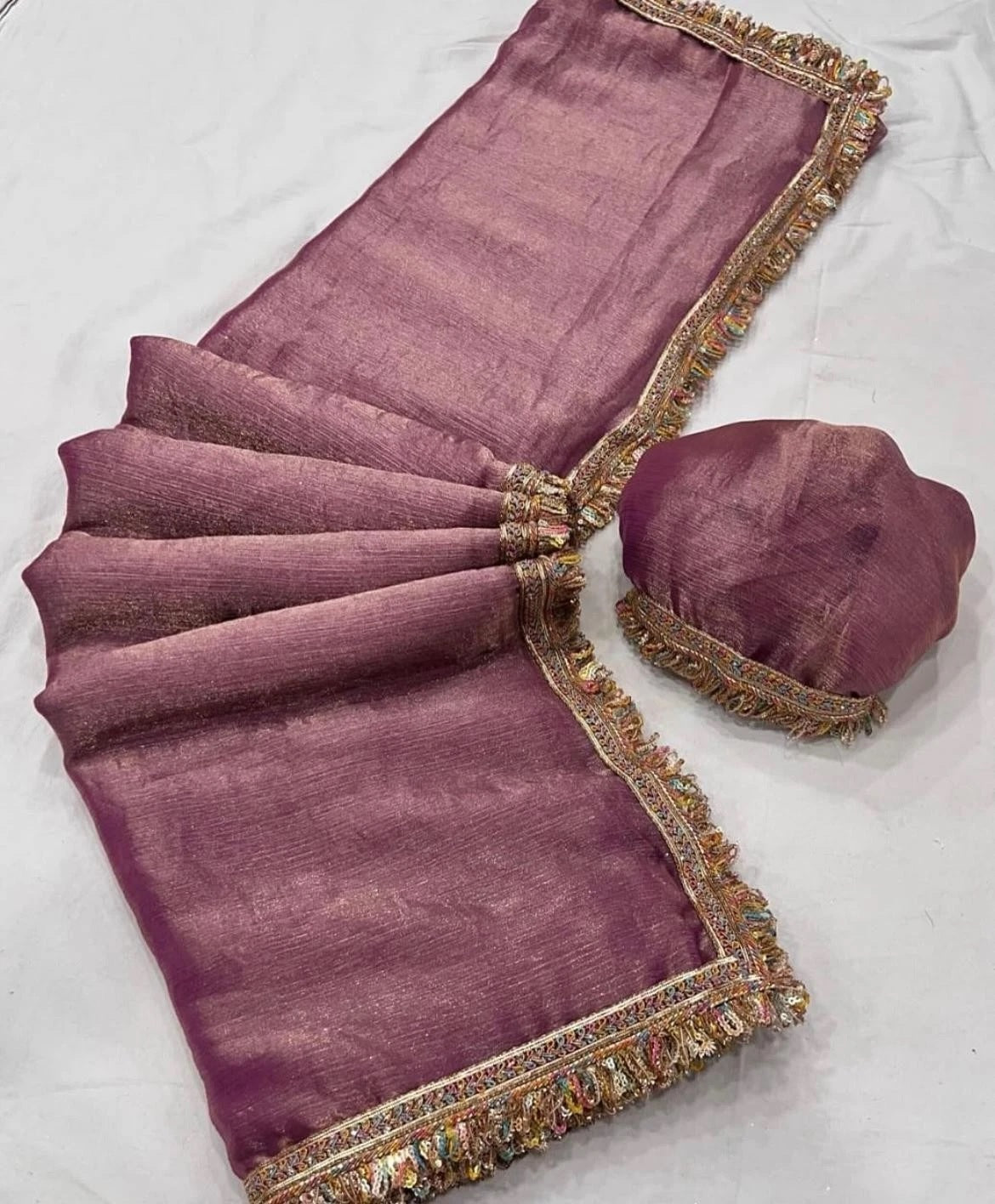 Chiffron Fendy Sari , Traditional Designer Wedding Wear Saree With Blouse