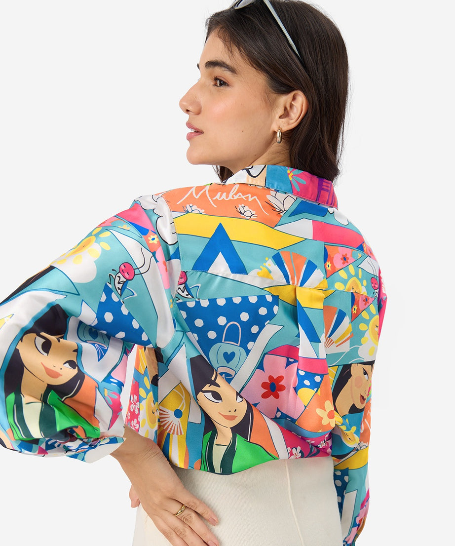 Satin Disney Mulan Women Shirts