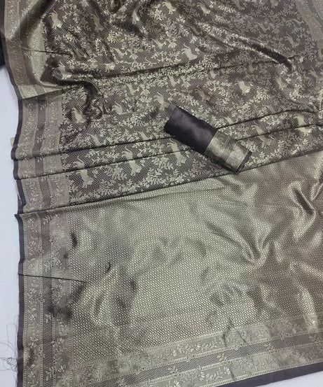 Banarsi Soft Silk Saree With Blouse