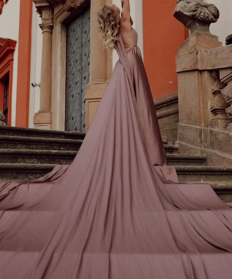 Flying Dress for PhotoShoot Long Train Dress Flowy Dress