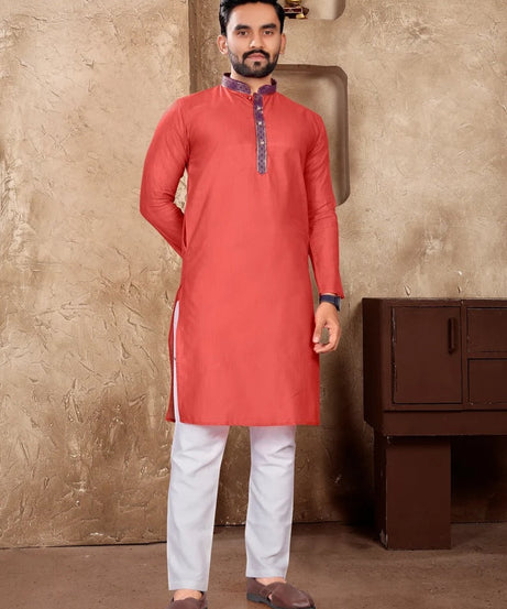 Men's Linen Silk kurta Pajama Set