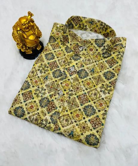 Pure Cotton Kurta Pajama Set For Boy's