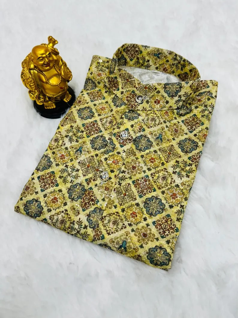 Pure Cotton Kurta Pajama Set For Boy's