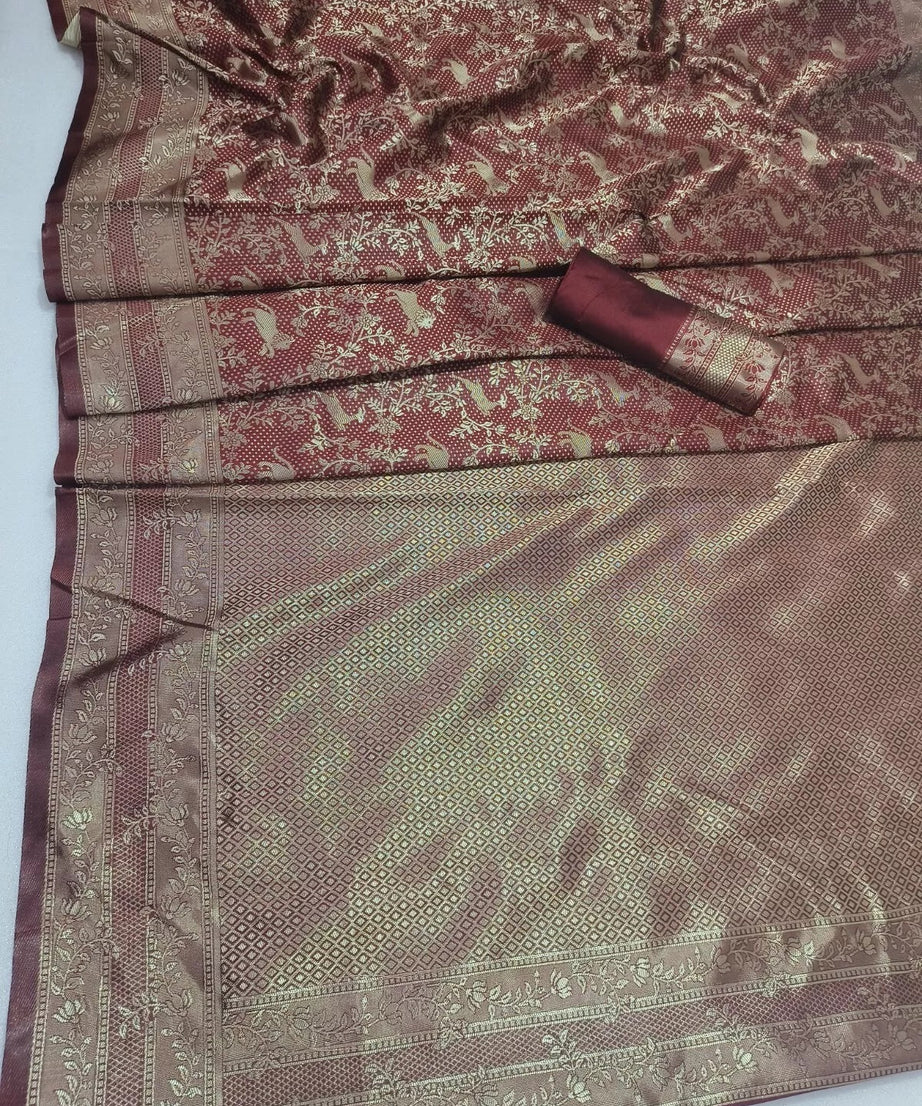 Classic Wedding Banarasi Soft Silk Sari & Blouse