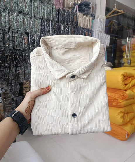 Men's Popcorn & Half Sleeve Shirt Set