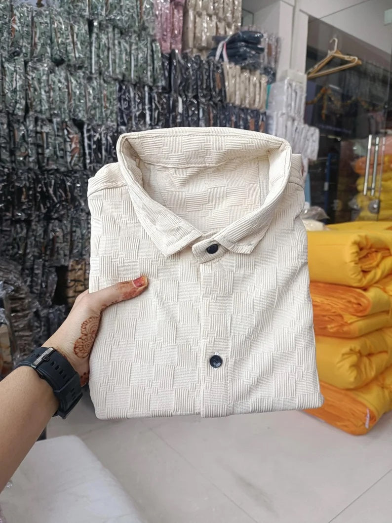 Men's Popcorn & Half Sleeve Shirt Set