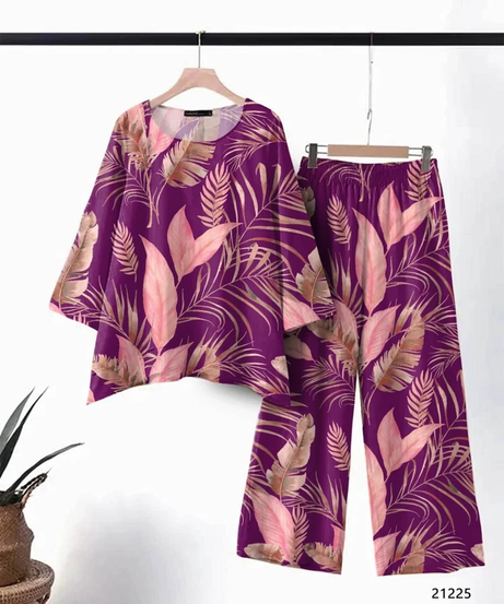 Women's Wear Pure cotton print with tone concept Top With Plazo co-ord set 12-SH