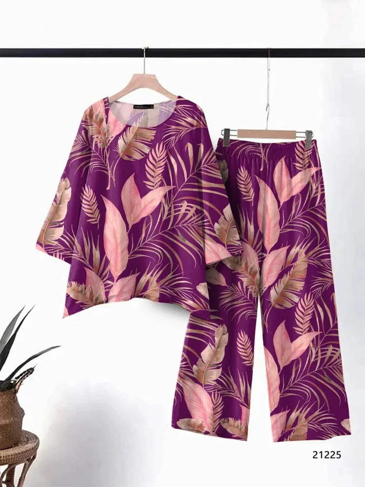 Women's Wear Pure cotton print with tone concept Top With Plazo co-ord set 12-SH