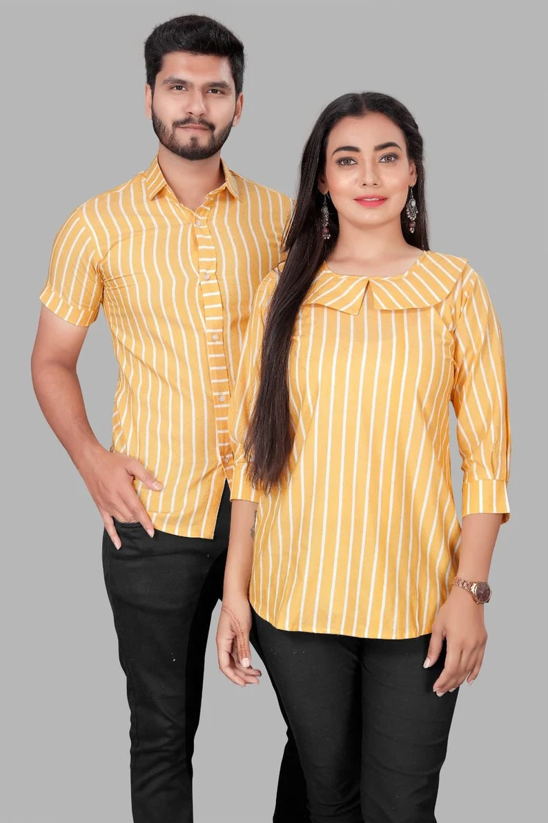 Tunic Top & Shirt  Cotton Couple Combo Set