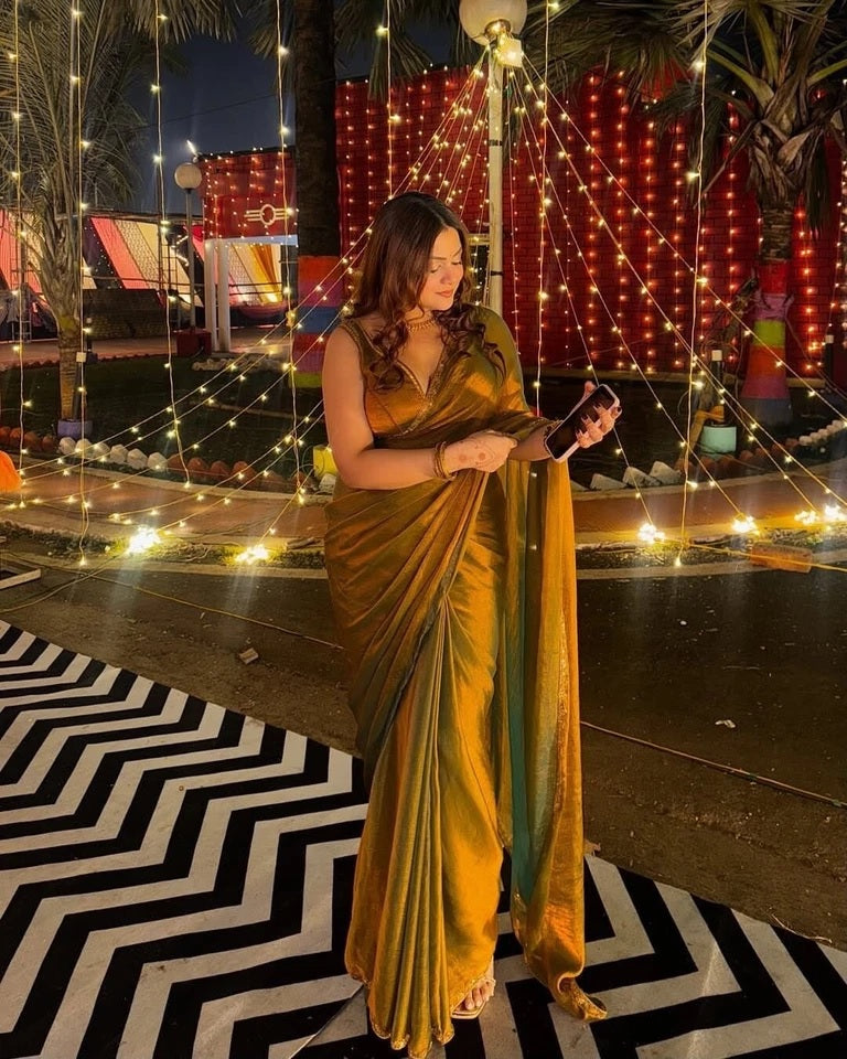 Women's Party Wear Frandy Crush Saree With Blouse 11-JR