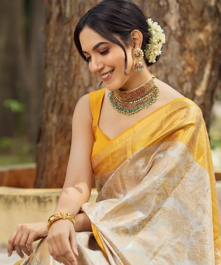 Designer Festival Collection Soft Lichi Silk Saree & Blouse