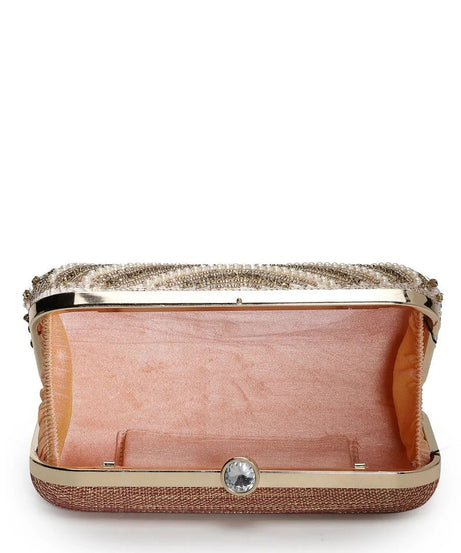 Adorn Embellished Faux Silk Clutch