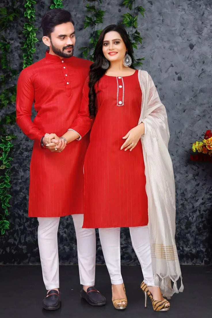 Pure Slub Cotton Couple Combo Set