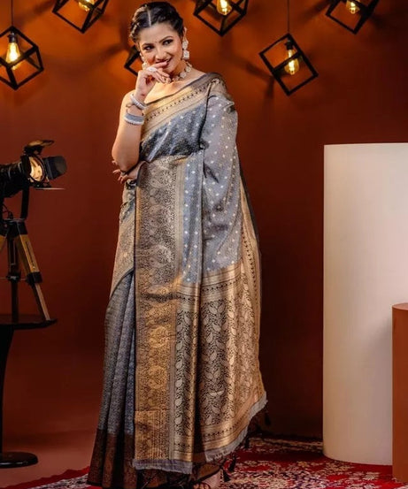 Banarasi Soft Silk Sari Full Brocade Blouse