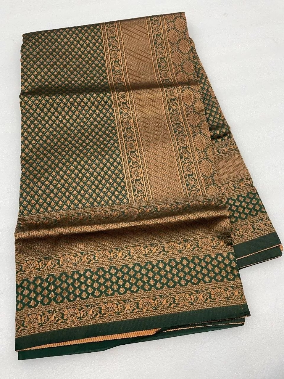 Luxurious Banarasi Silk Saree with Heavy Zari Border Sari & Blouse