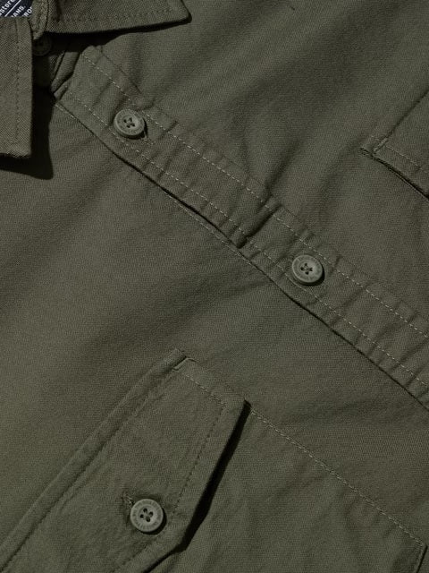 Solids Olive Green Men Utility Shirts