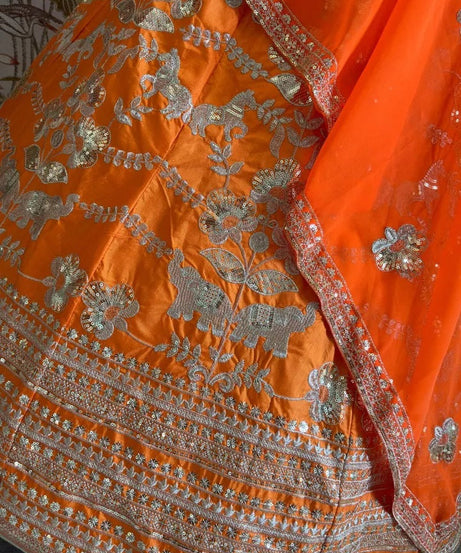 Jalpari Silk With Embroidery Sequence Zari Design Work Lehenga Work