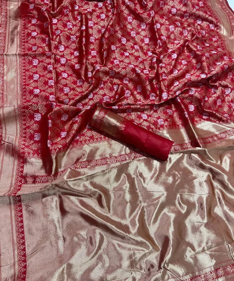 Banarasi Soft Silk Sari With Blouse