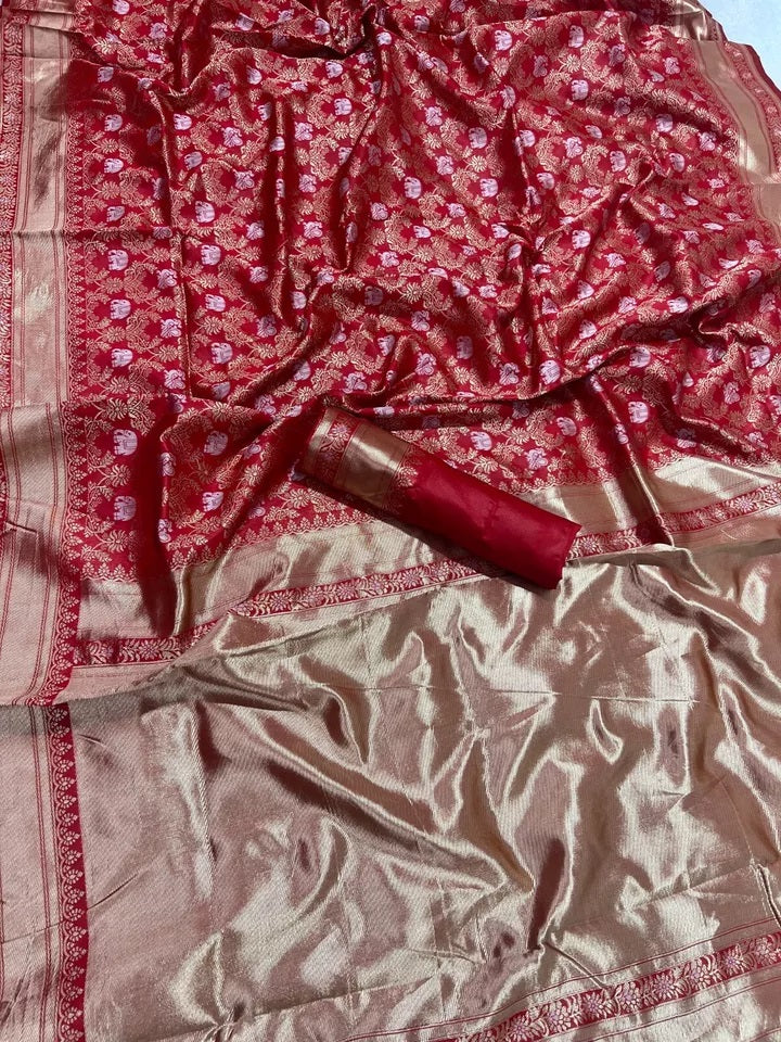 Banarasi Soft Silk Sari With Blouse