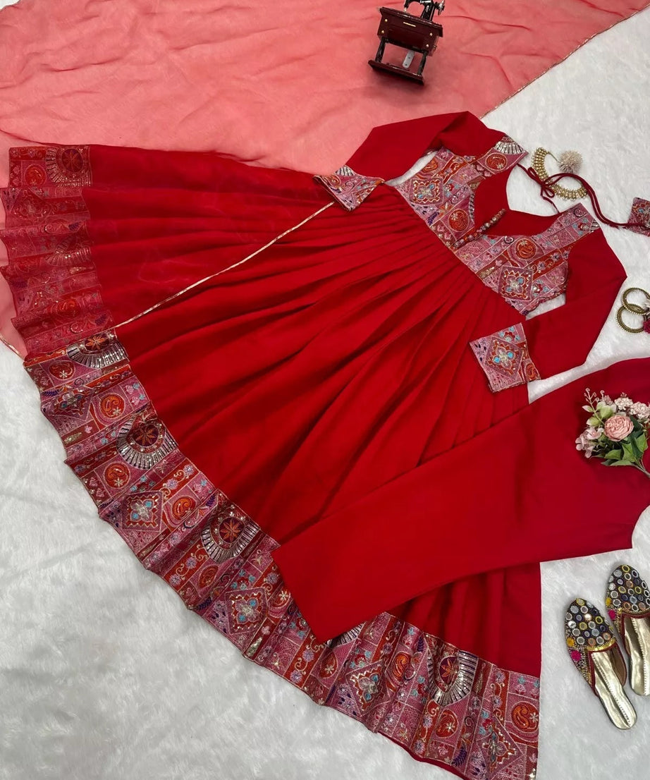 Roman Silk With Sequence Work Salwar Kameez Suit