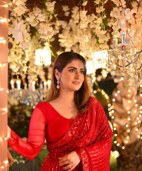 Traditional Classic Party Wear Georgette Saree, Wedding Ethnic Sari & Blouse