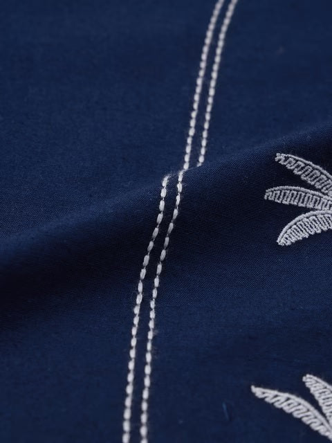 Midnight Petal Cotton Linen Shirts