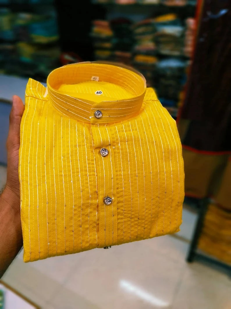 Men's Crossed Kurta Pajama Set For Men's