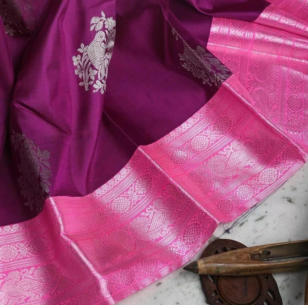 Soft Lichi Silk Indian Traditional Sari & Blouse
