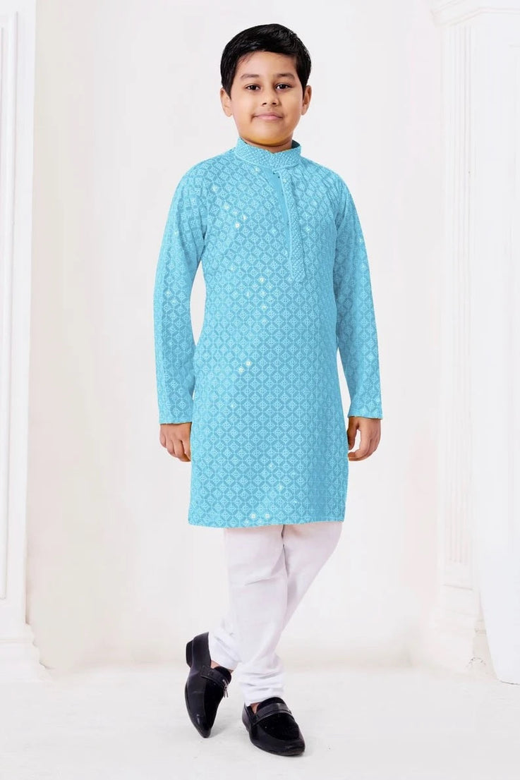 Chikankari kids Wear Kurta Pajama Set For Kid's Boys