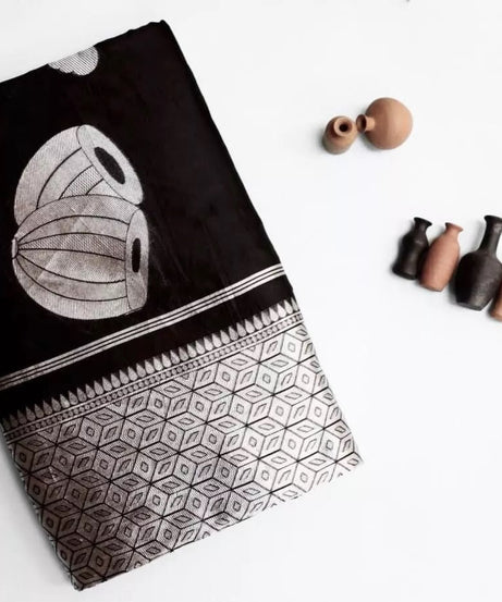 Women's Soft Lichi Silk Wedding Bollywood Sari & Blouse