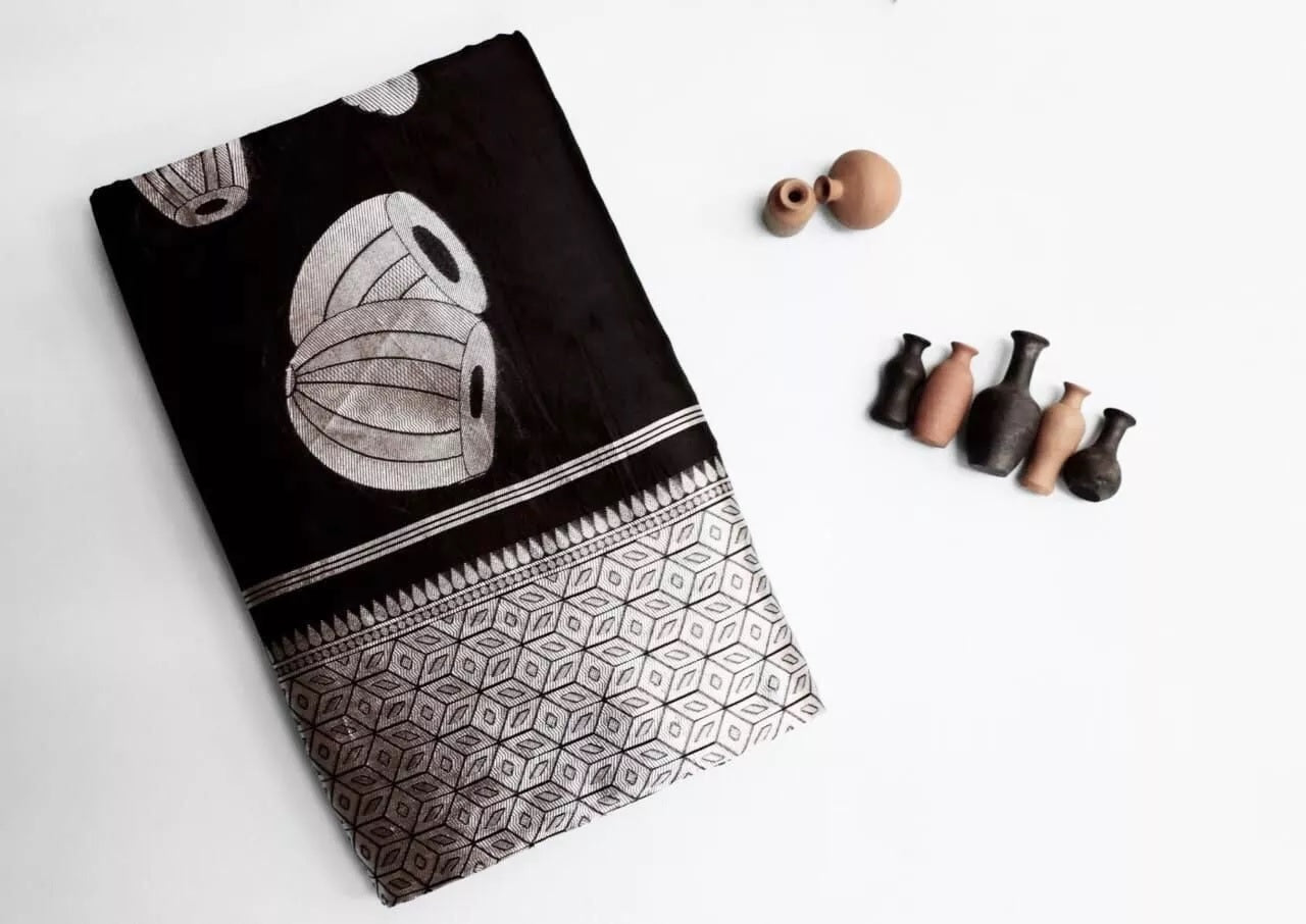 Women's Soft Lichi Silk Wedding Bollywood Sari & Blouse