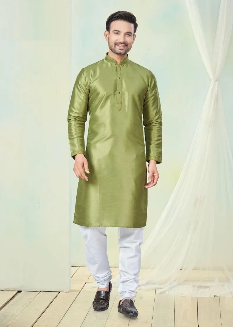 Pure Silk Kurta Pajama For Men's