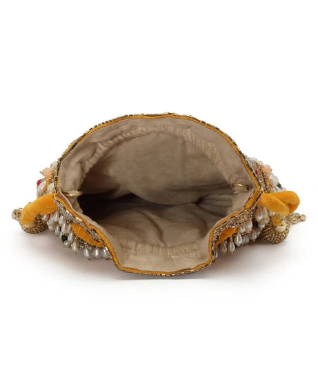 Dangle Embellished Velvet Potli Bag