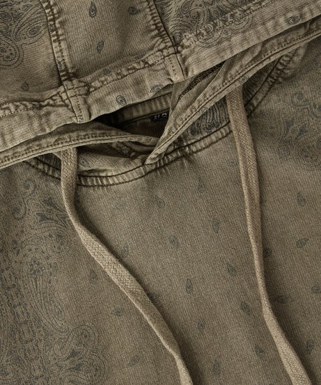 Hooded Olive Paisley Hooded T-Shirts