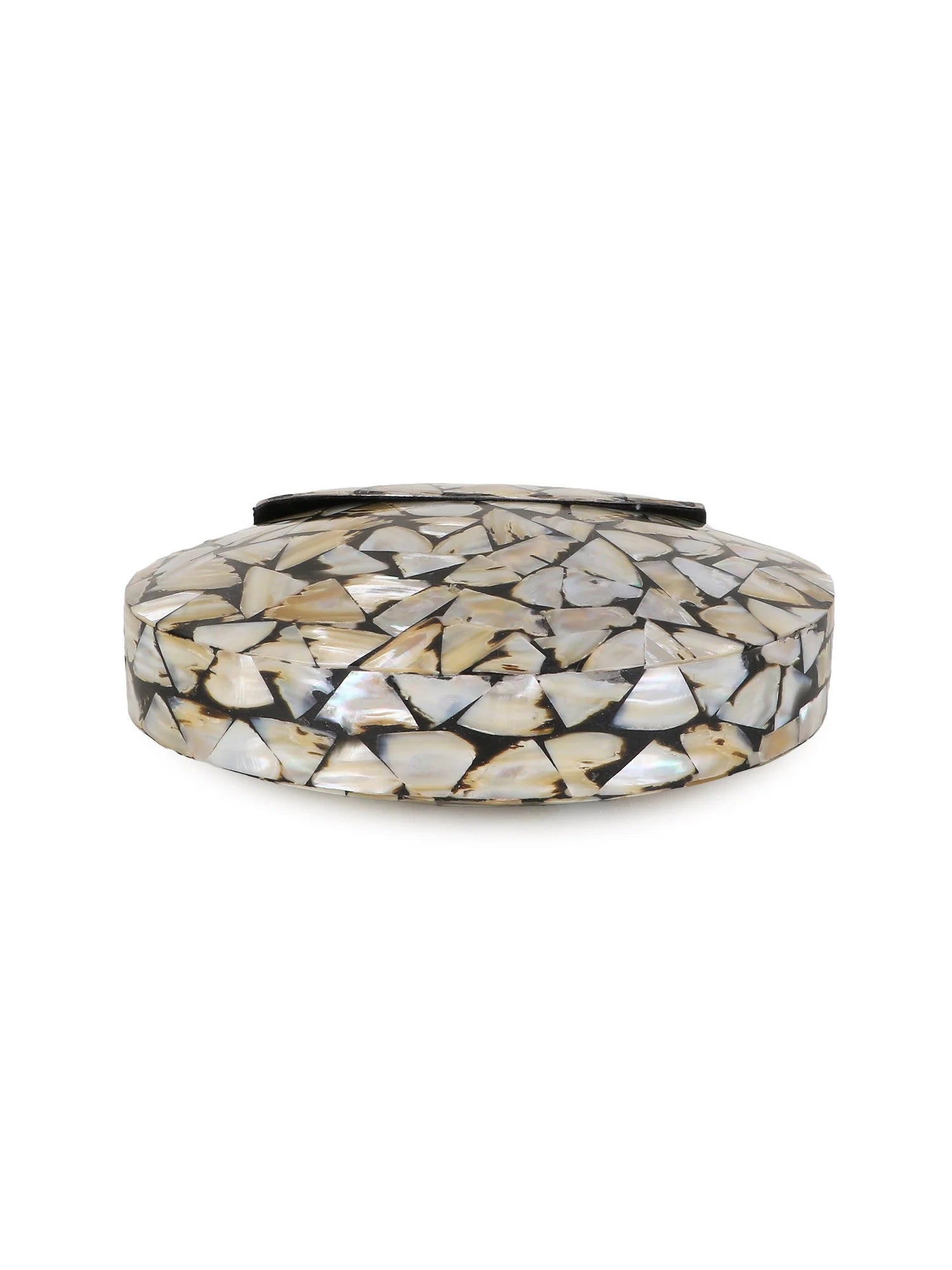 Mosaic Marble Finish Metal Clutch