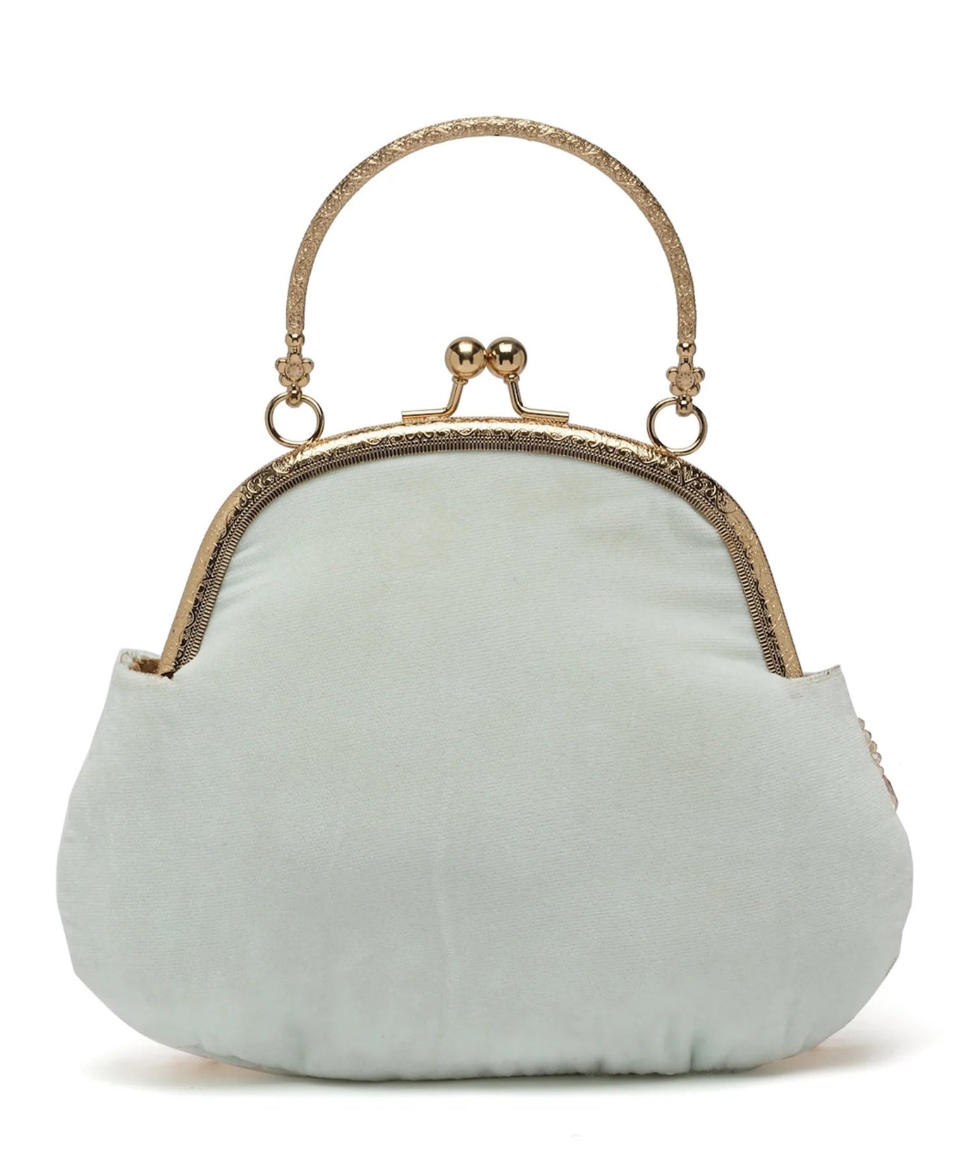 Dangle Stone Work Embellished Velvet Purse Clutch