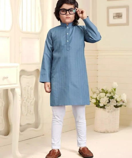 Designer Wedding Wear Pure Cotton Kurta Pajama Set For Kid's & Boy's