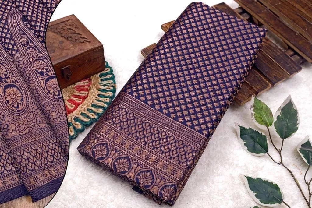 Women's Banarasi Soft Silk Saree With Blouse