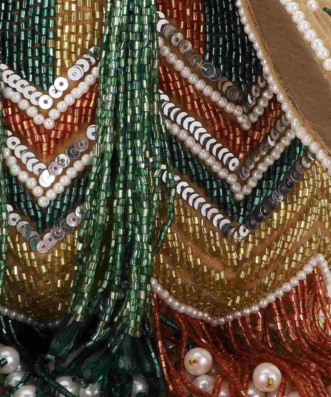 Dangle Chevron Embellished Velvet Potli Bag