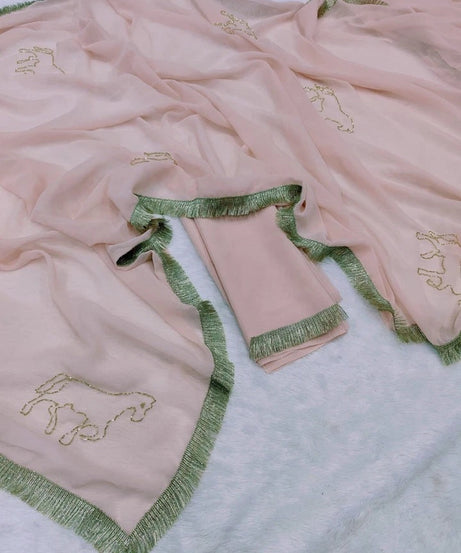 Georgette Classic Wedding Party Wear Saree With Blouse 11-JR