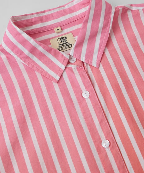 Ombre Stripes  Nectarine Women Boyfriend Shirts