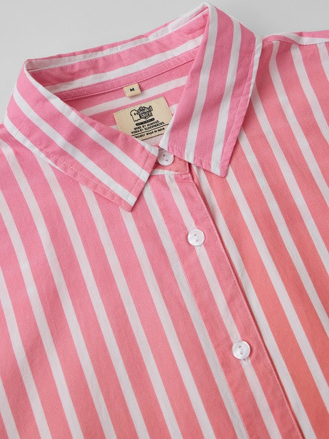 Ombre Stripes  Nectarine Women Boyfriend Shirts