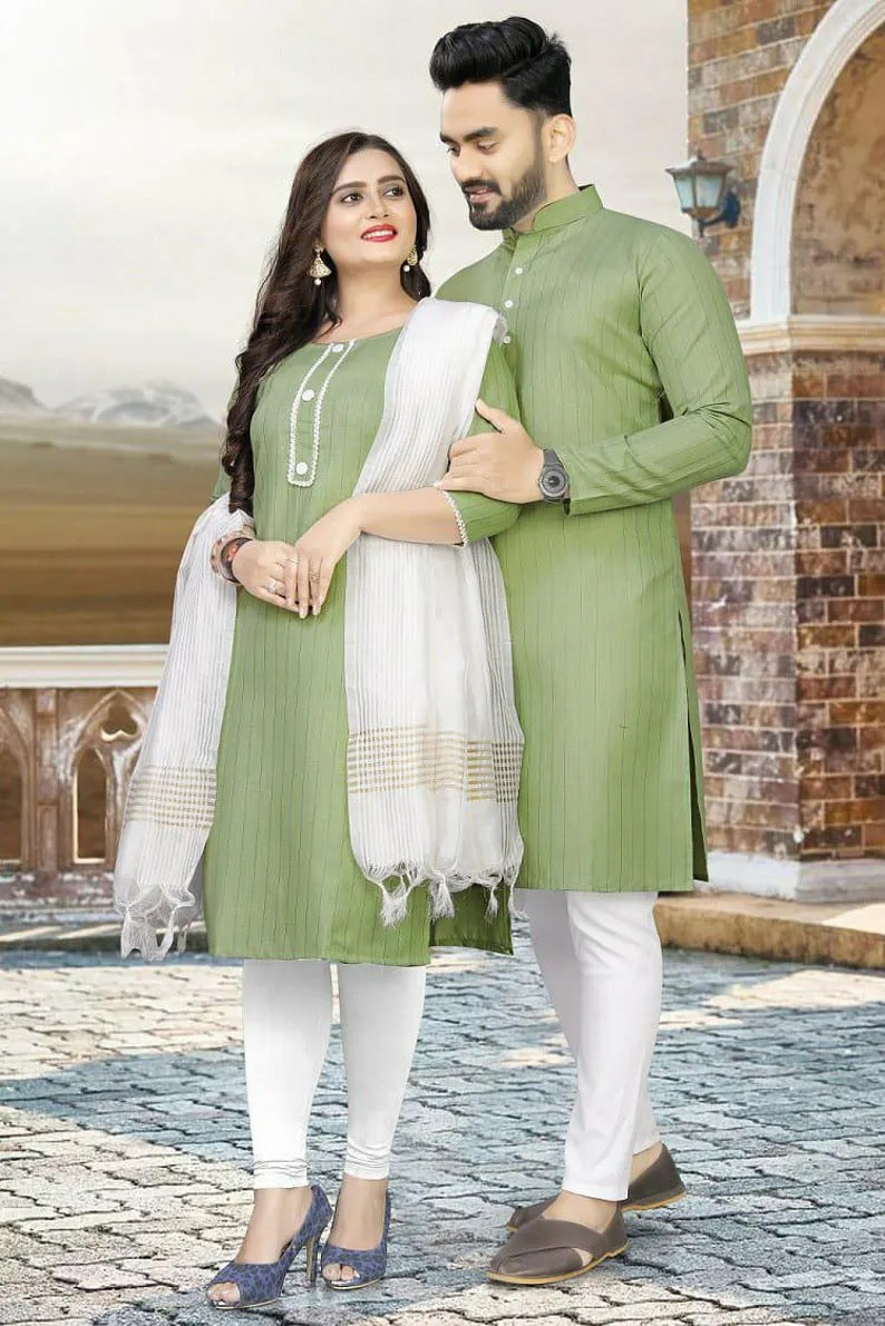 Pure Slub Cotton Couple Combo Set