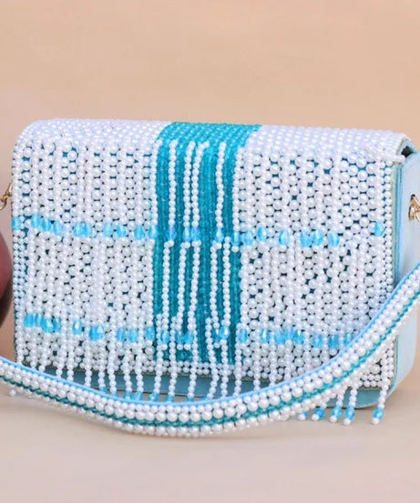 Pearl And Beads Work Clutch
