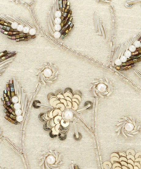 Designer Embellished Faux Silk Clutch