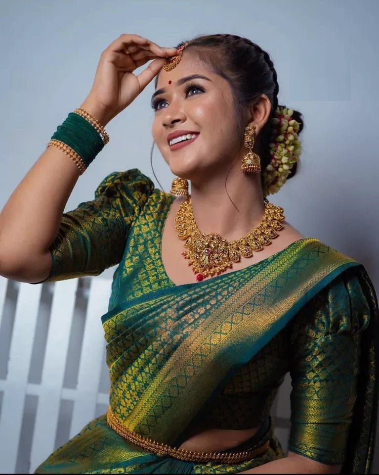 Soft Lichi Silk Rich Pallu & Jacquard Work