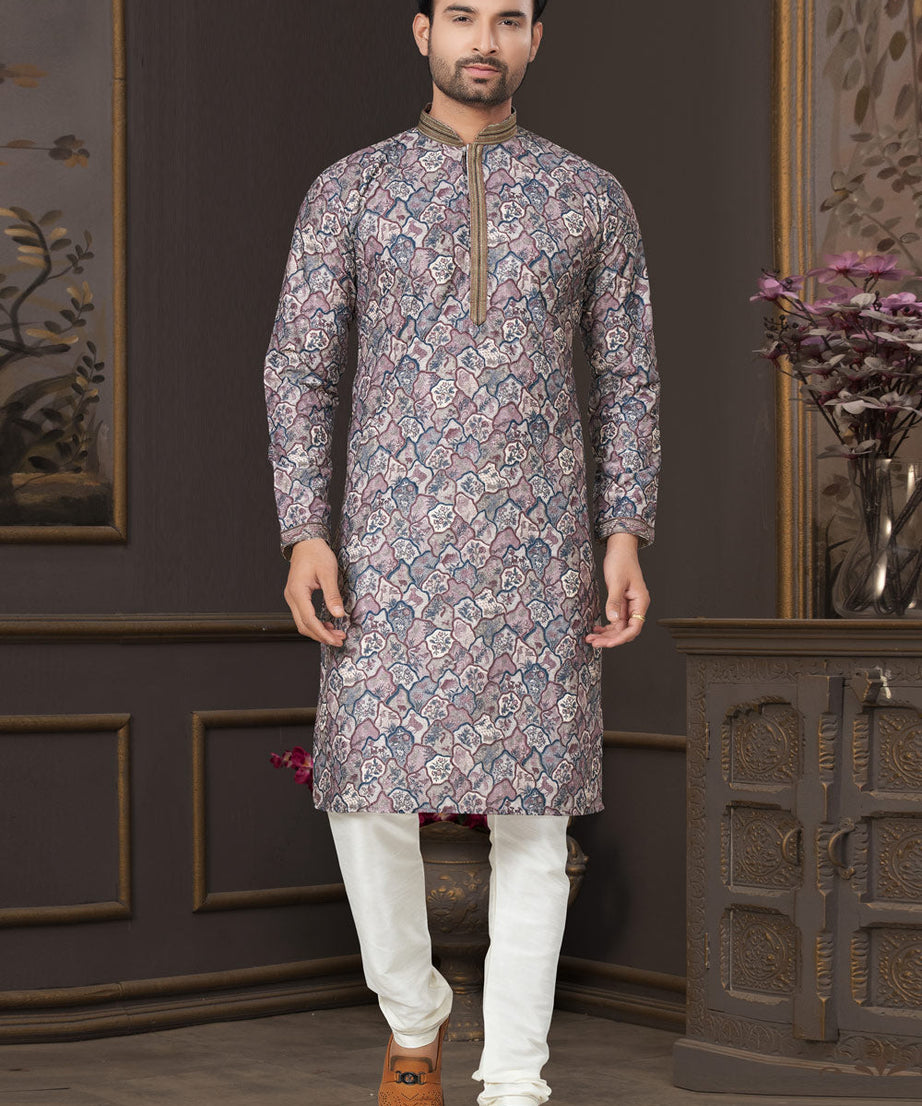 Heavy Cotton With Lucknowi, Sequence Work Kurta Pajama Set