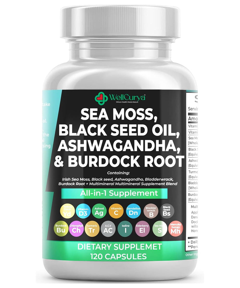 WELLCURYA Plant-Based Supplement Capsules – 120 Count
