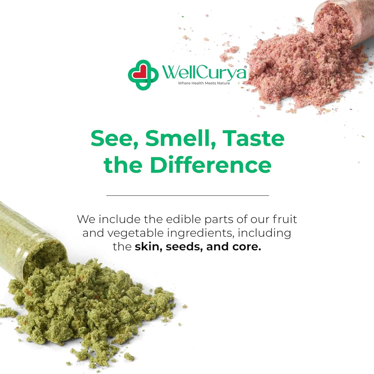 WELLCURYA Mixed Fruit & Vegetable Powder – 90g, Food-Grade Blend